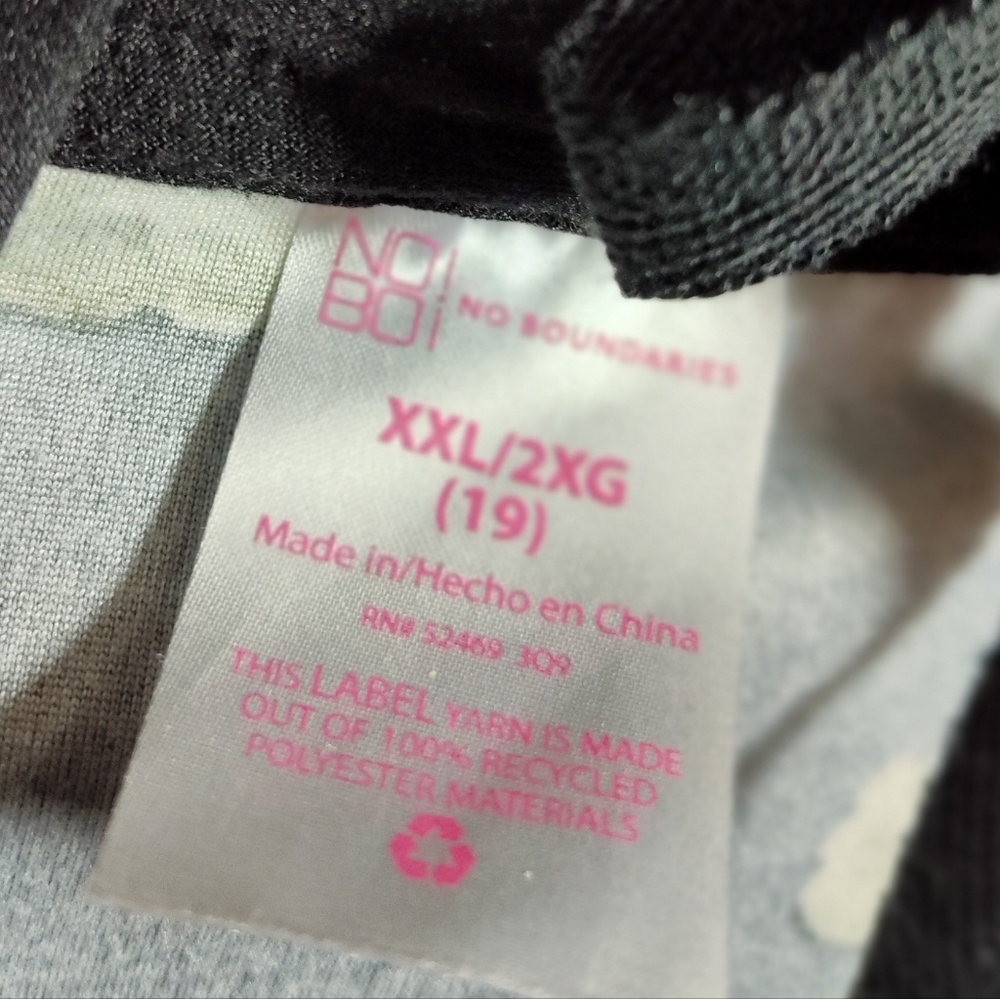 No Boundaries Black Floral Pink Hoodie - Picture 2 of 3